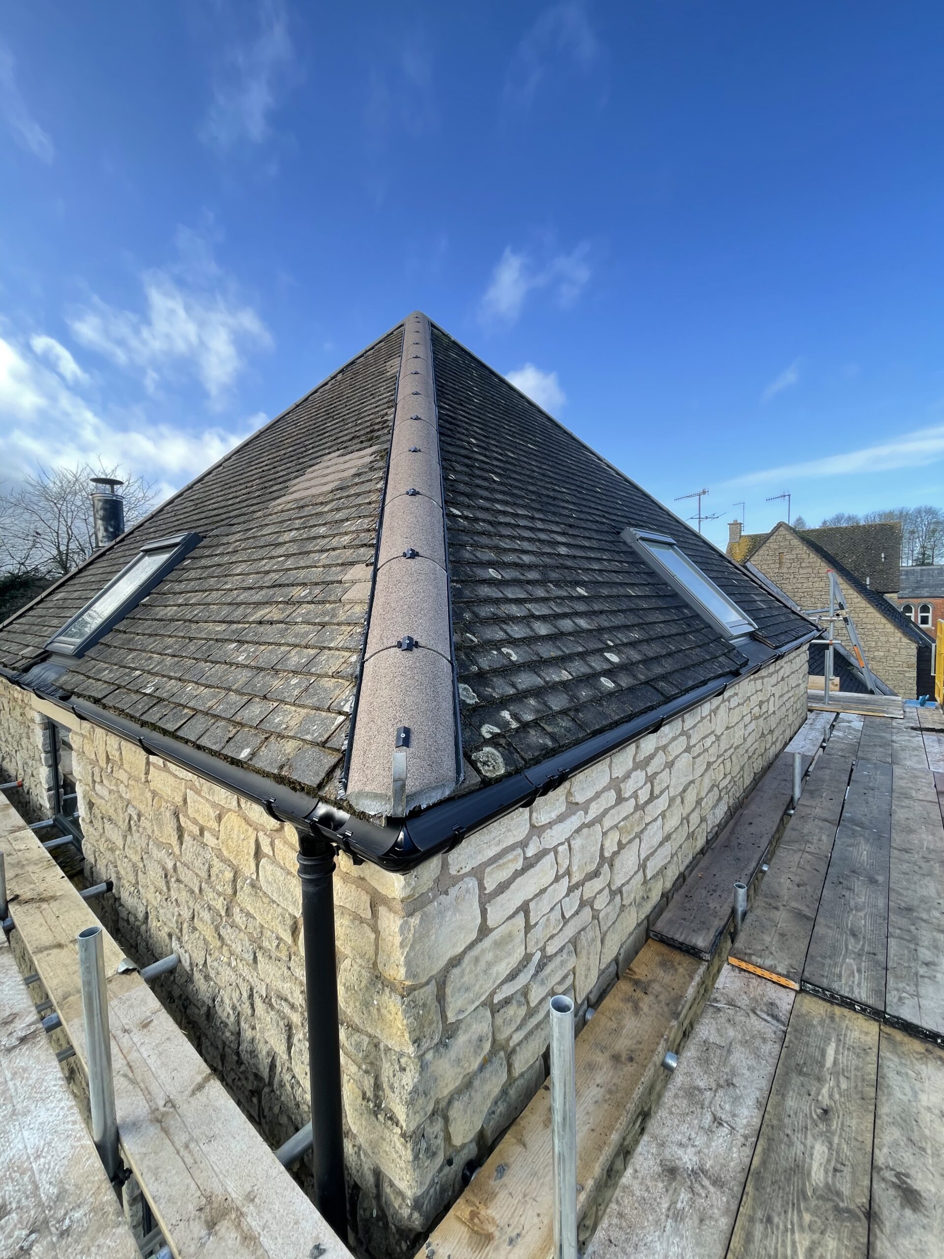 Professional roofers in Worcester carrying out roof repairs